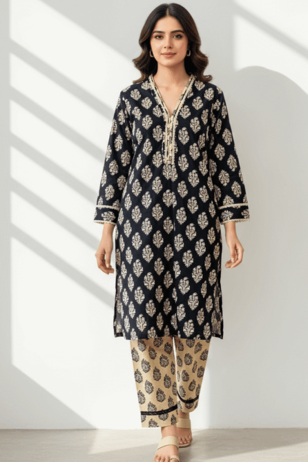 Home bare black floral suit khaddar free delivery