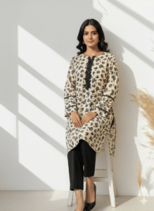 Home black & white floral suit khaddar free delivery