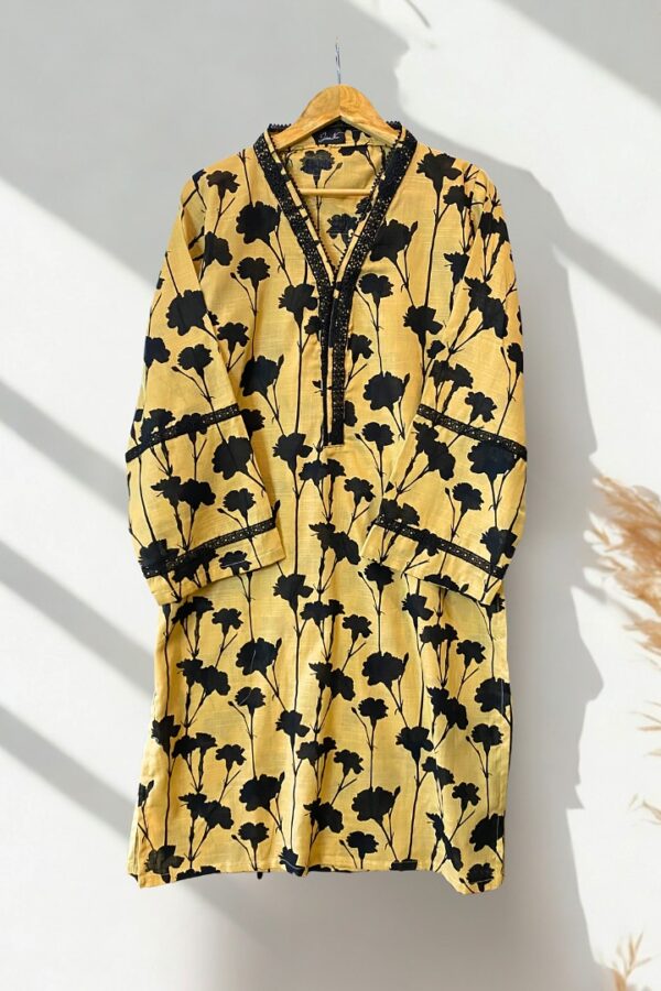 Shop All black brown floral suit khaddar (copy)