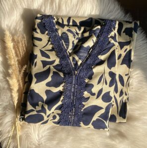 navy floral suit khaddar