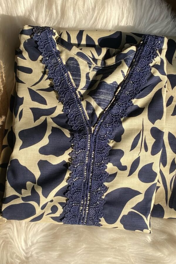 navy floral suit khaddar